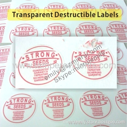 Transparent Round Tamper Evident Labels,transparent Circle Destructible Vinyl Labels,clear Round Tamper Proof Stickers